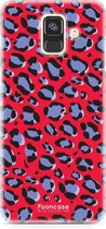 Samsung Galaxy A6 2018 hoesje TPU Soft Case - Back Cover - Luipaard / Leopard print / Rood