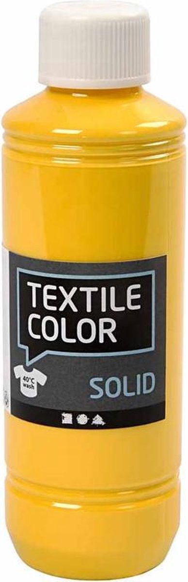 Textielverf - Geel - Dekkend - Creotime - 250 ml