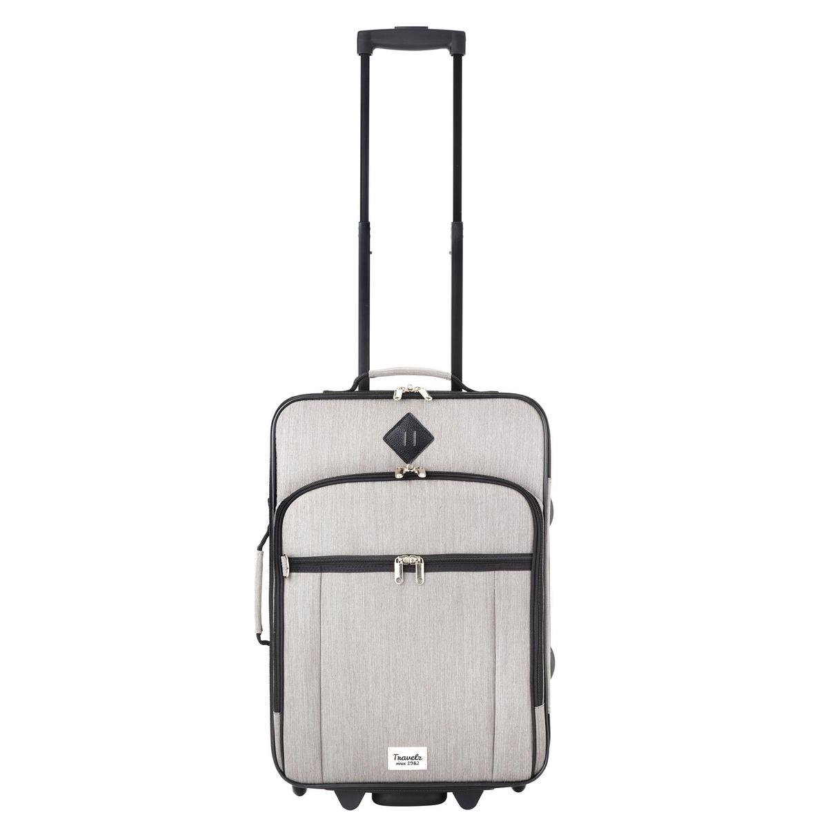 TravelZ Hipster Handbagagekoffer 55 cm handbagage trolley met 2 wielen - Grijs - Travelz