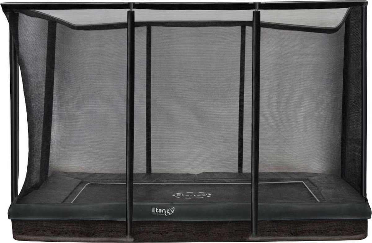 Etan Premium Trampoline Inground - Incl. Veiligheidsnet - 281 x 201 cm / 0965ft - Grijs - Rechthoekig - UV-bestendig Randkussen