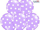 """Ballonnen 30cm, stippen, Pastel Lavender blauw (1 zakje met 6 stuks)"""