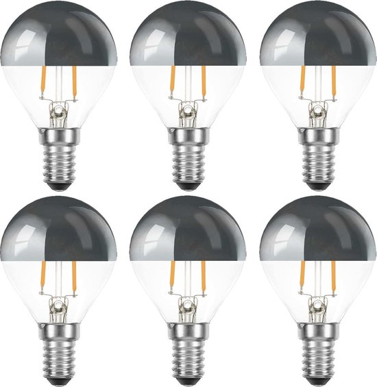 6 stuks led kopspiegellamp zilver E14 4W 360lm 2200K Niet dimbaar | bol.com