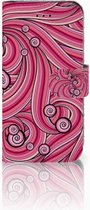 Wallet Case Geschikt voor iPhone 7/8 en Geschikt voor iPhone SE 2020/2022 Hoesje Swirl Pink