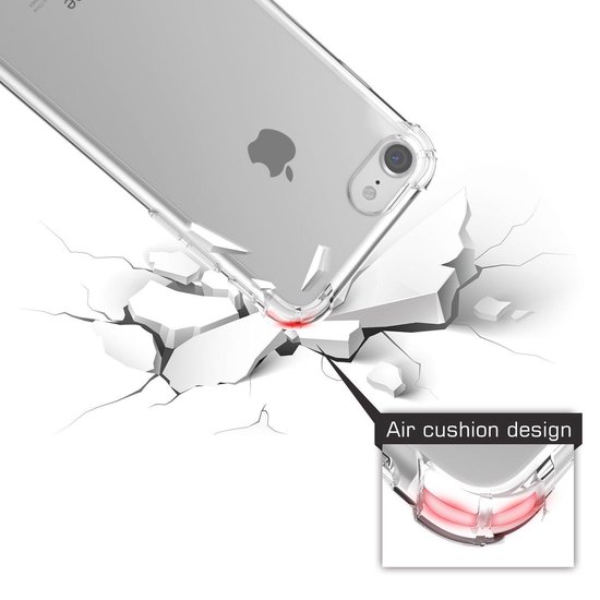 Coque pour Apple iPhone 8 - Coque en silicone avec bords renforcés antichocs transparente, gel TPU souple