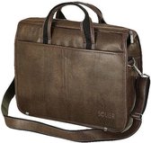 Solier - laptoptas 15.6 inch - kunstleer - donkerbruin