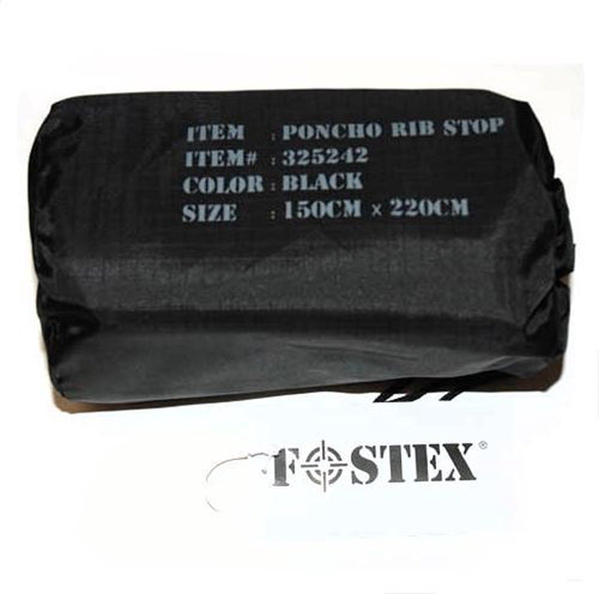 Fostex Poncho Ripstop One Size - Zwart