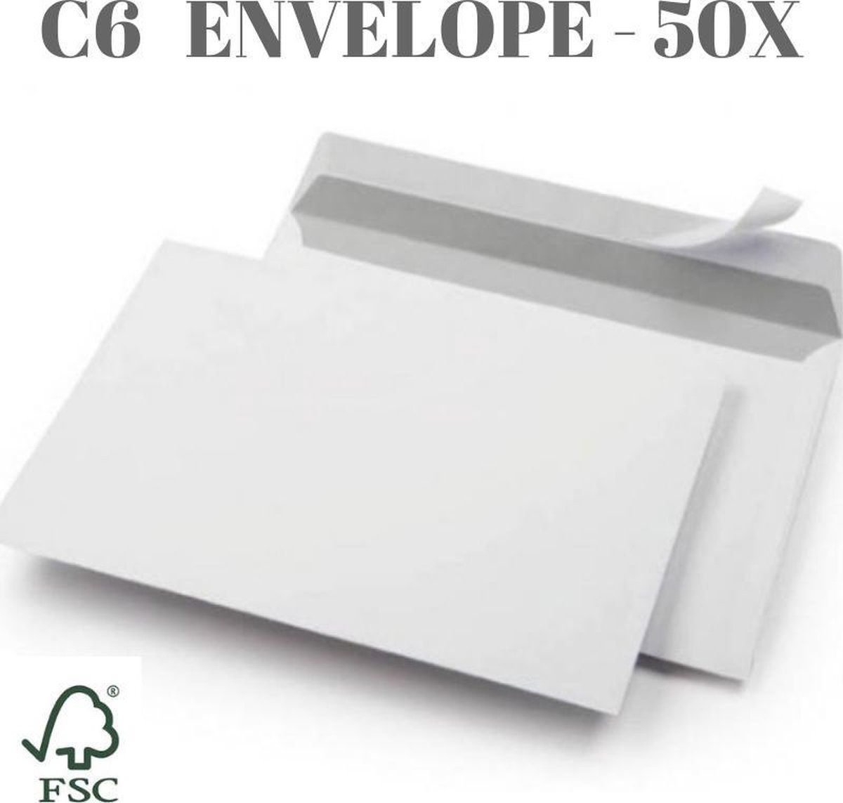 C6 Envelop Wit - C6 144 x 162 mm - Zelfklevend -50 stuks | bol.com