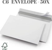 C6 Envelop Wit - C6 144 x 162 mm - Zelfklevend -50 stuks