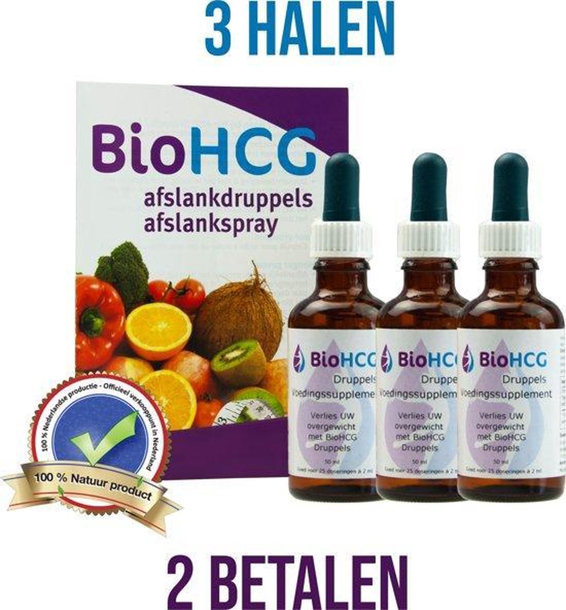 3x BioHCG Afslank Druppels - Bio HCG Druppels