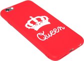 ADEL Siliconen Back Cover Hoesje Geschikt voor iPhone 6(S) Plus - Queen Rood