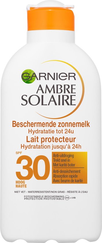 Garnier Ambre Solaire Hydraterende zonnebrandmelk SPF 30 - Zonnebrand tegen Uitdroging - 200 ml