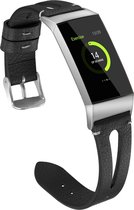 Bandje leer double zwart geschikt voor Fitbit Charge 3 / Charge 4 - SmartphoneClip