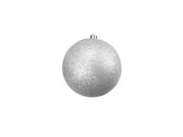 Europalms Kerstbal 10cm, zilver, glitter 4x