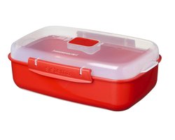 Sistema Microwave Magnetron Bord - Vaatwasbestendig - Met stoomklep - Rood - 1.25L