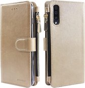 Xssive Wallet Book Case met Ritsvak voor Samsung Galaxy A70 - Book Case - Goud