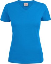 Printer T-shirt Heavy V-hals Lady 2264025 Oceaanblauw - Maat S