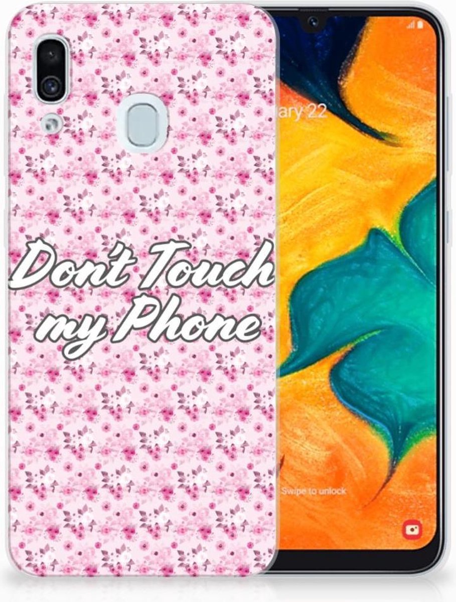 Samsung Galaxy A30 Silicone-hoesje Flowers Pink DTMP