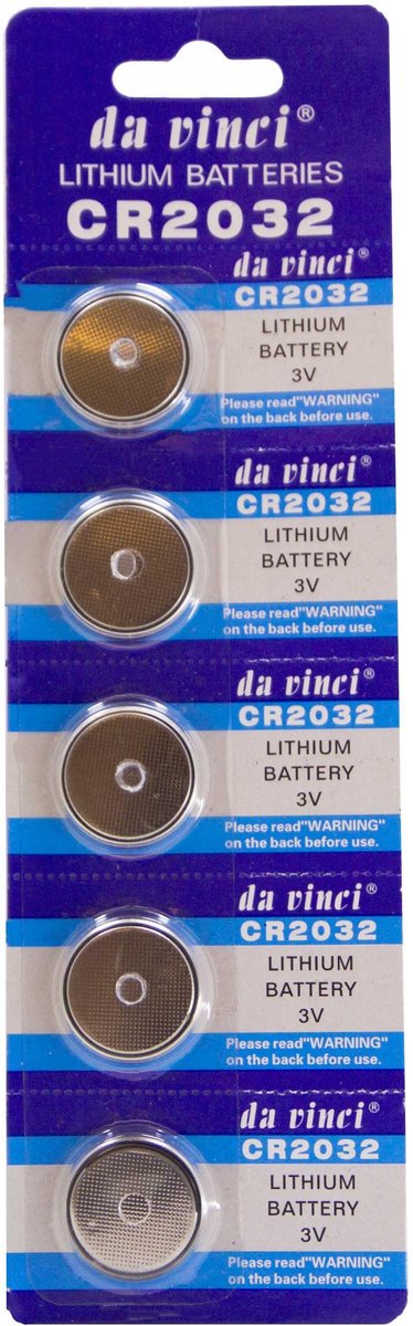 Da Vinci Knoopcel Batterij 3V - Lithium Cell CR2032 – 5 stuks in pak