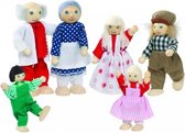 Goki Houten buigpopjes set boeren familie 9-12cm