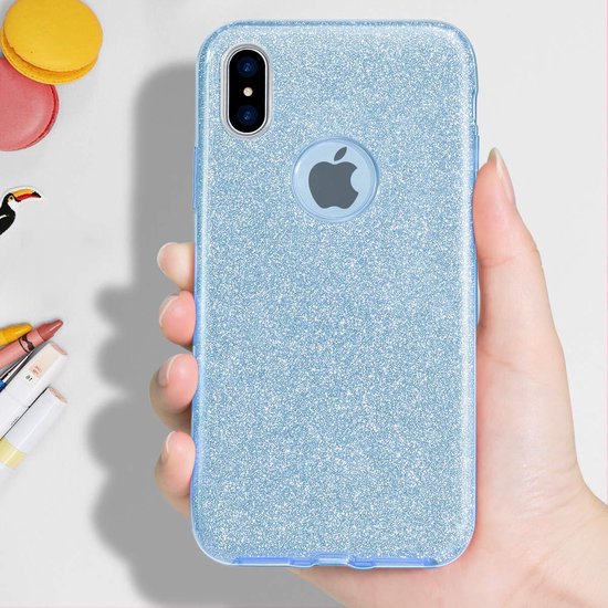 iPhone Xr Case Glitters Silicone TPU Case Blue - Housse BlingBling