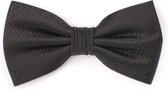 Zwarte Vlinderdas - Gestreepte structuur- Luxe strik van 100% zijde