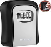 M-Iconic Sleutelkluis met cijferslot - 4-cijferig combinatieslot - Veilig opbergen van je sleutel - Sleutelkluis voor buiten en binnen - Weerbestendig sleutelkluisje voor sleutels en pasjes - Inclusief montage kit - Grijs/Zwart