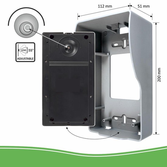 ELRO DV477W4 Video Deur Intercom - 4 Appartementen - Met 4x 7 inch kleurenscherm - Verstelbare camera met nachtzicht - Color Night Vision - 16 Beltonen — afbeelding 4