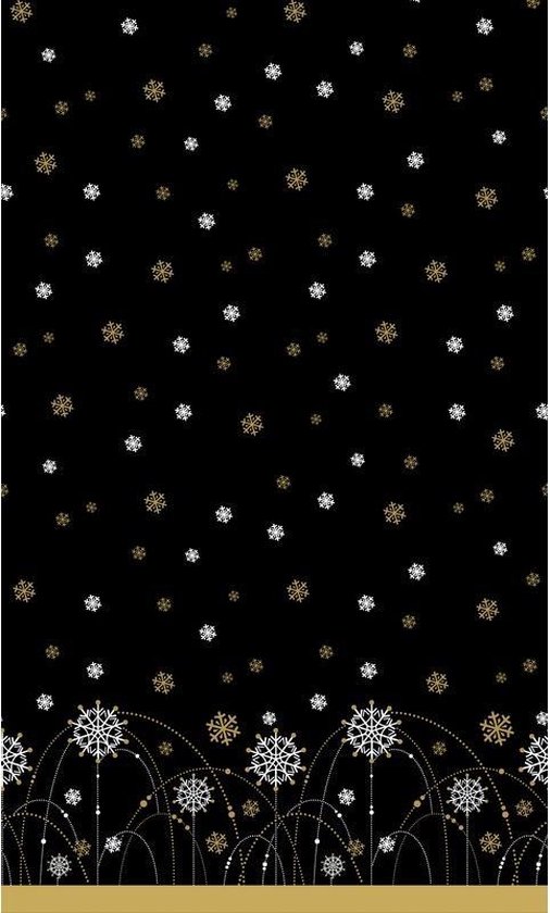 Kruiden Geen Geniet Kerst thema tafellaken/tafelkleed zwart/zilver/goud sneeuwvlokken138 x 220  cm -... | bol.com