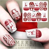 Kerst Nagelstickers - Kerstmis Nagel Stickers  - Christmas Nail Art - Nagel Decoratie - Nagelversiering - Nageldecoratie - 3D Nail Vinyls - French Manicure Stickers - Rode Kerst