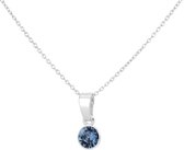 ARLIZI 1640 Ketting Swarovski Kristal Hanger Blauw - Sterling Zilver - 43 cm