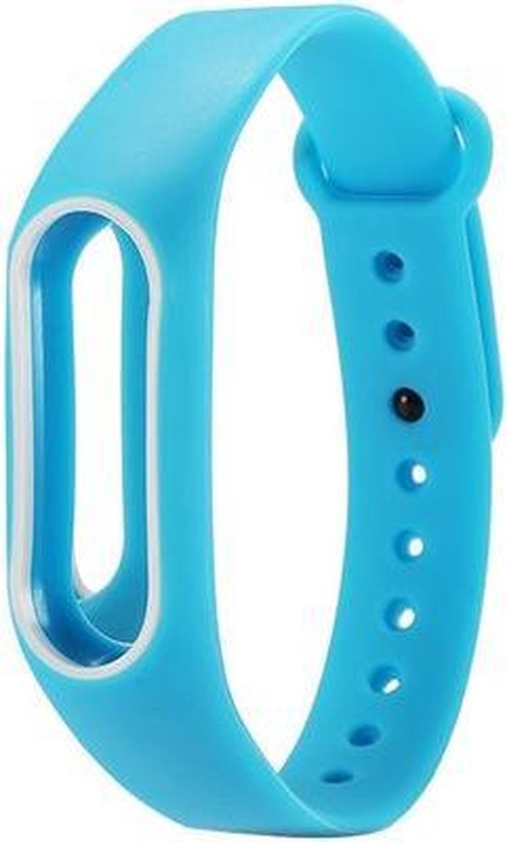 watchbands-shop.nl Siliconen bandje - Xiaomi Mi Band 2 - Blauw/Wit