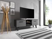 TV Meubel Zwart 140x38x52 cm – Zwarte Scandinavisch Design TVmeubel – Zwarte TV Kast 140 cm – Perfecthomeshop