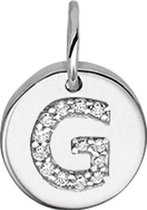 The Jewelry Collection Bedel Letter G Zirkonia - Zilver