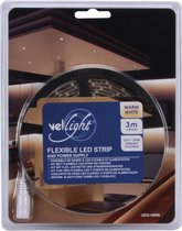 KIT MET FLEXIBELE LED-STRIP EN VOEDING - WARMWIT - 180 LEDS - 3 m - 12 VDC