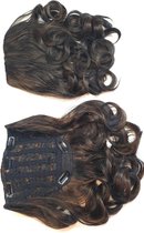 Haarstuk Clip-in Half Wig - 25CM Krul Dark Espresso