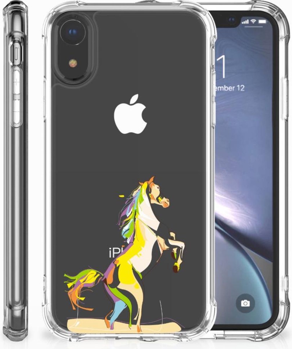 Apple iPhone Xr Stevig Bumper Hoesje Horse Color