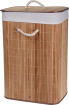 Bruine bamboe wasmand 60 liter - Wasmanden/wasgoedmanden - Huishoudelijke producten/artikelen - Huishouden