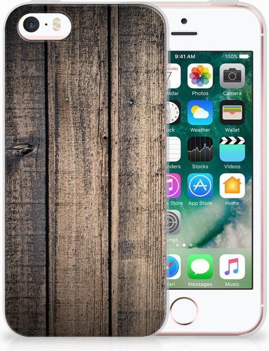 iPhone SE | 5S Uniek TPU Hoesje Steigerhout