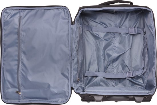 TravelZ Handbagage 51cm - Handbagagekoffer opvouwbaar - Ultralicht 1,7kg met 2 wiel - Zwart - Travelz