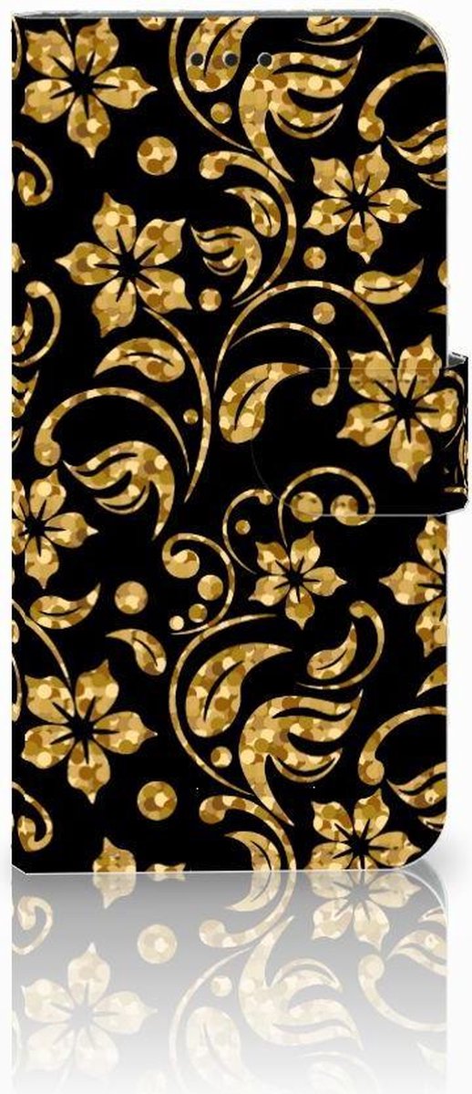 Huawei P30 Lite (2020) Hoesje Gouden Bloemen