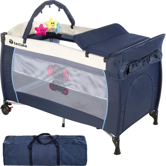voor het geval dat Loodgieter uitvinding TecTake reisbed babybed campingbed reisbedje Dodo blauw - 402201 -  132x75x104cm incl.... | bol.com