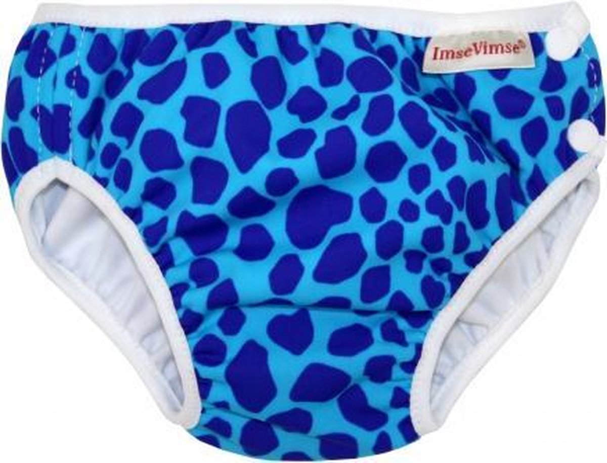 Goedkoopste ImseVimse wasbare zwemluier - Blue Leopard - S 6-8 kg - blauw