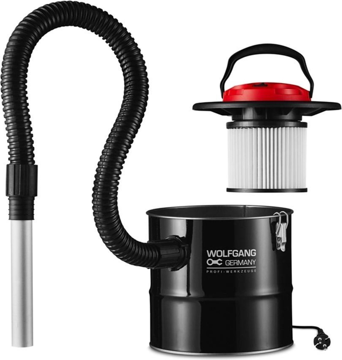 Arebos ECO aszuiger 1000W | 15L | incl. HEPA filter | zuig- en blaasfunctie | stofzuiger voor open haard grill oven as roet