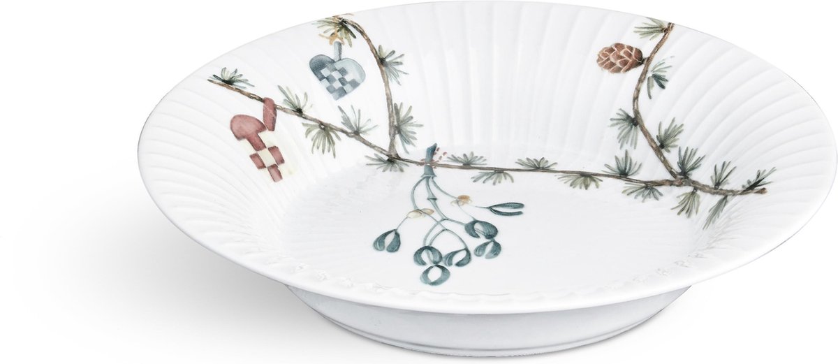 Kahler Design Hammershøi Kerst Diep Bord - Aardewerk - Ø21 cm - Wit