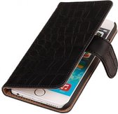 Mobieletelefoonhoesje.nl - iPhone 6 Plus / 6s Plus Hoesje Krokodil Bookstyle Zwart