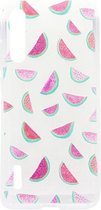 Shop4 - Xiaomi Mi A3 Hoesje - Zachte Back Case Watermeloenen Transparant