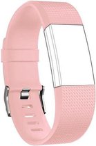 Horloge Band Voor de Fitbit Charge 2 - Siliconen Sport Lichtroze Watchband - Armband  - Small - Geschikt voor de Activity Tracker
