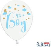 """Ballonnen 30cm, It's a Boy, Pastel Pure wit (1 zakje met 6 stuks)"""