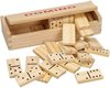 Afbeelding van het spelletje Houten domino spel in kistje - 28 dominostenen - Gezelschapsspel - Familiespel