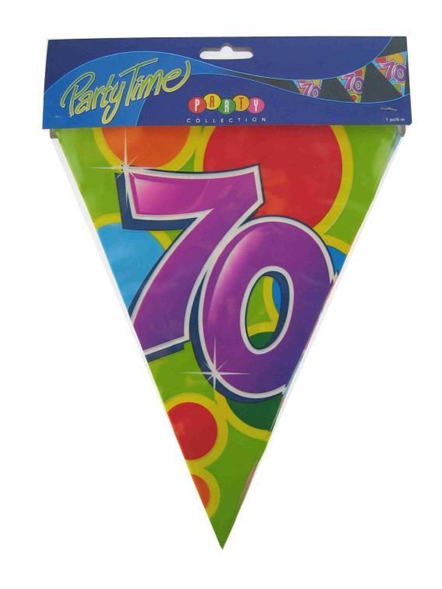 Haza Vlaggetjes - 70 jaar - leeftijd verjaardag - plastic - 10 meter — afbeelding 3